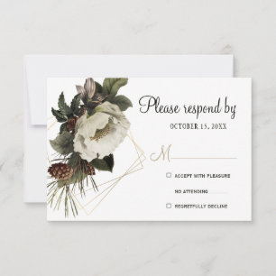 Geometrisk modern vintertid för Winter blommigt gu OSA Kort