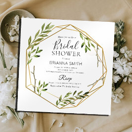 Geometrisk Möhippa för botaniska Guld Inbjudningar