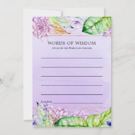 Geometrisk Möhippa för lavender och Guld Blommigt Rådkort