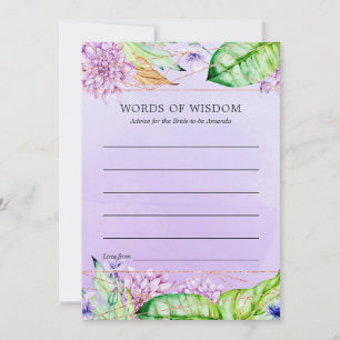 Geometrisk Möhippa för lavender och Guld Blommigt Rådkort