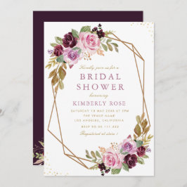 Geometrisk möhippa för lila blommigt inbjudningar