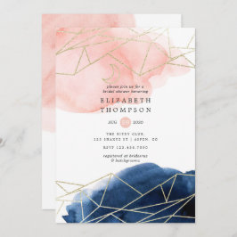 Geometrisk Möhippa för marin och  vattenfärg Inbjudningar