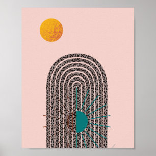 Geometrisk mondern Abstrakt i mitten av århundrade Poster