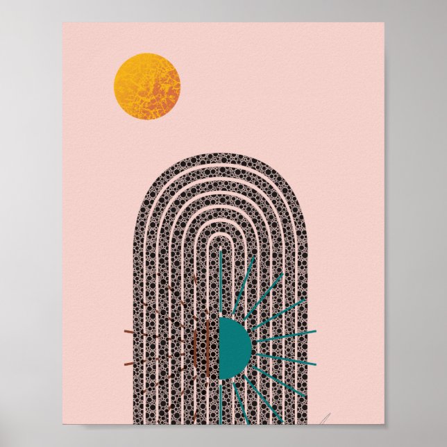 Geometrisk mondern Abstrakt i mitten av århundrade Poster (Framsidan)