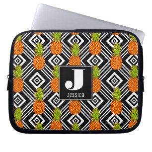 Geometrisk Monogram för ananas   Laptop Sleeve