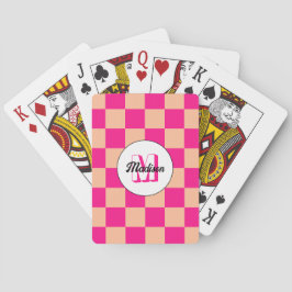 Geometrisk Monogram för shock rosa med styrd persi Casinokort