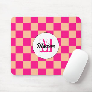 Geometrisk Monogram för shock rosa med styrd persi Musmatta