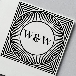 Geometrisk monogram självbläckande stämpel