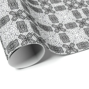 Geometrisk mönster Anna, vit och svart Presentpapper