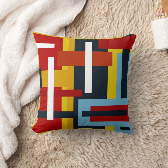 geometrisk mönster för kvadrater och rektanglar kudde (Filt)