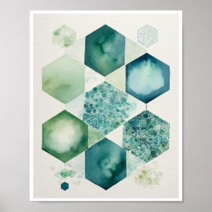 Geometrisk mönster-honungskomb Art Poster