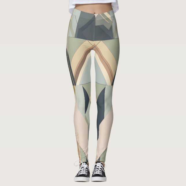 Geometrisk mönster leggings (Framsida)