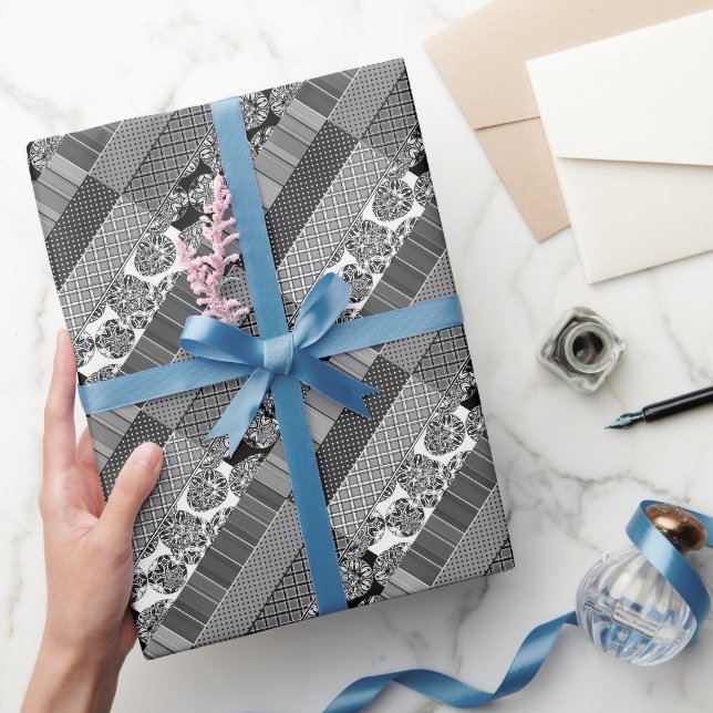 Geometrisk, Mönster, svart och vitt Presentpapper (Gifting)