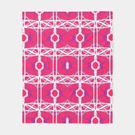 Geometrisk Mönster vid Rosa, vit och Lila. Fleecefilt