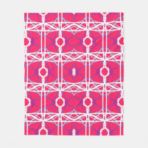 Geometrisk Mönster vid Rosa, vit och Lila. Fleecefilt