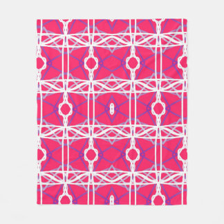 Geometrisk Mönster vid Rosa, vit och Lila. Fleecefilt