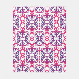 Geometrisk Mönster vid Rosa, vitt, blått och Lila. Fleecefilt