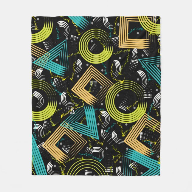 Geometrisk mönsterbakgrund,retro,90s,abstrakt,a fleecefilt (Framsidan)
