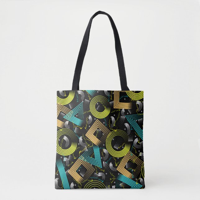 Geometrisk mönsterbakgrund,retro,90s,abstrakt,a tygkasse (Framsida)