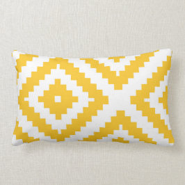 Geometrisk mönstergult och vit för sicksack lumbarkudde