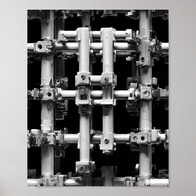 Geometrisk mönsterkonst: Abstrakt modulär maskin Poster (Framsidan)
