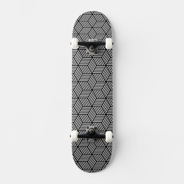 Geometrisk mönsterkonstdesign mini skateboard bräda 18,5 cm (Framsida)