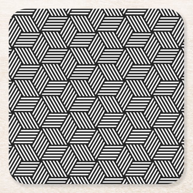 Geometrisk mönsterkonstdesign underlägg papper kvadrat (Framsidan)