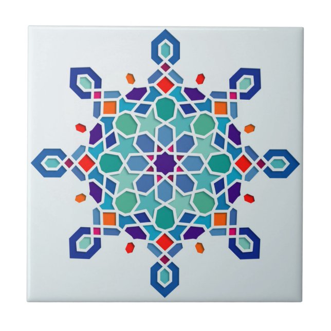 Geometrisk mönsterrunda utsmyckade CeramicTile för Kakelplatta (Framsidan)