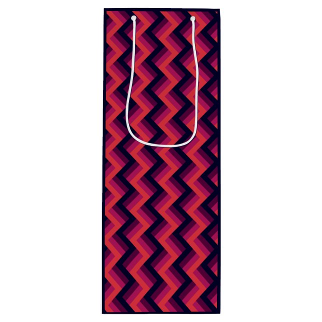 Geometrisk Mörk Rosa & Blue Zigzag Chevron (Framsidan)