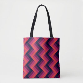 Geometrisk Mörk Rosa & Blue Zigzag Chevron Tygkasse