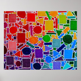 Geometrisk Mosaik i färg-diagram Poster