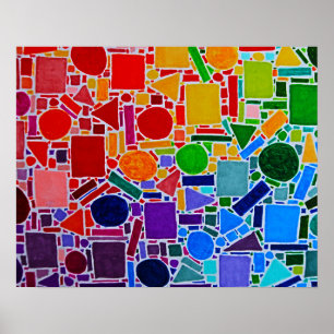 Geometrisk Mosaik i färg-diagram Poster