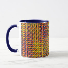 Geometrisk Mosaik Rutnät Abstrakt Mönster Design 1 Mugg