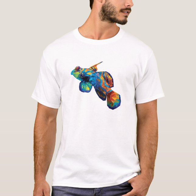 Geometrisk mosaisk MandarinDragonett Goby Tee (Framsida)