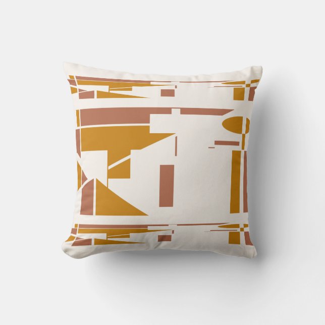 Geometrisk motif för Guld-rost sydväst Kudde (Framsida)