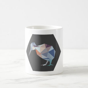 Geometrisk mugg för NZ-Kiwifågel