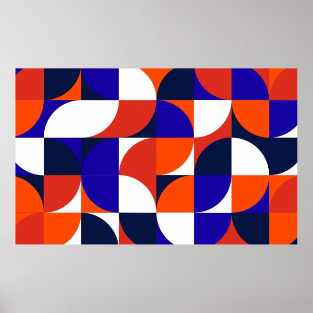 Geometrisk mural bakgrund. Modern och pulserande c Poster (Framsidan)