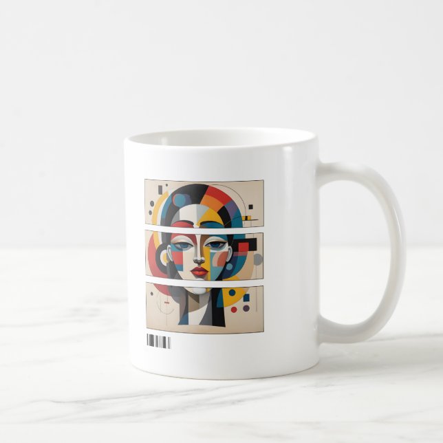 Geometrisk muse – Abstrakt ansiktsmugg Kaffemugg (Höger)