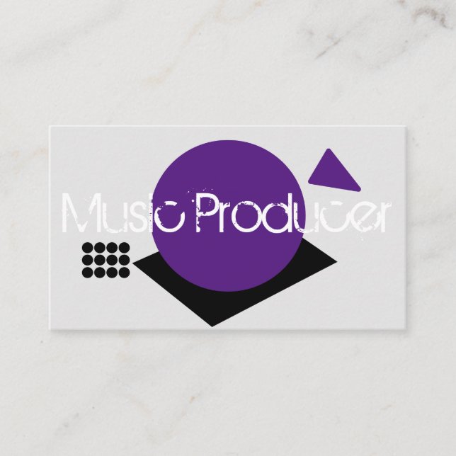 Geometrisk Musikproducent DJ Logotyp Lila Former Visitkort (Framsida)