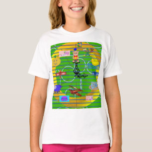 Geometrisk Nalle för guld Ring Flygplan Bowtie T Shirt
