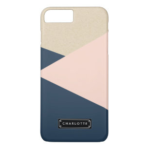 Geometrisk Navy & Rosa Personlig