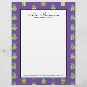 Geometrisk neonananas sommar Mönster Brevhuvud