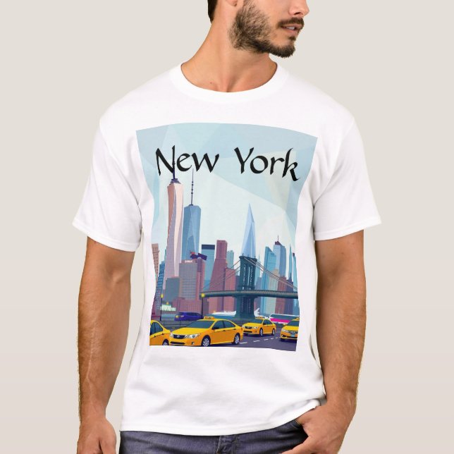 geometrisk new york t shirt (Framsida)