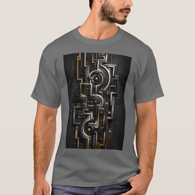 Geometrisk Nexus-krets fantastisk design T-shirt (Framsida)