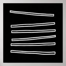 Geometrisk nordisk minimalistisk svart vit Abstrak Poster