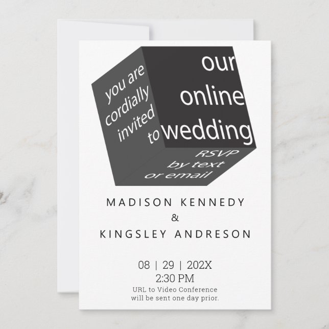 Geometrisk Ny High Tech Episk Svart Kub ONLINE Inbjudningar (Framsida)