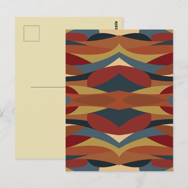 Geometrisk Ogenomskinlig Glas-i-glas-stil Abstrakt Vykort (Fram/baksida)