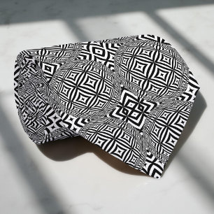 Geometrisk optisk Illusion, svart och vit Mönster Slips