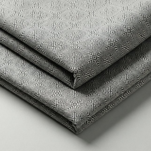 Geometrisk optisk Illusion, svart och vit Mönster Tyg (Skapare uppladdad)