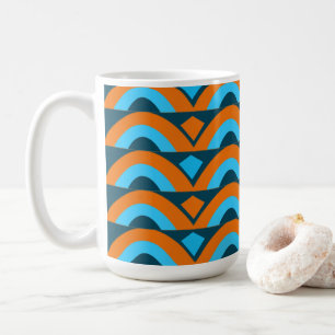 Geometrisk orange av blå halvcirkeldiameter kaffemugg